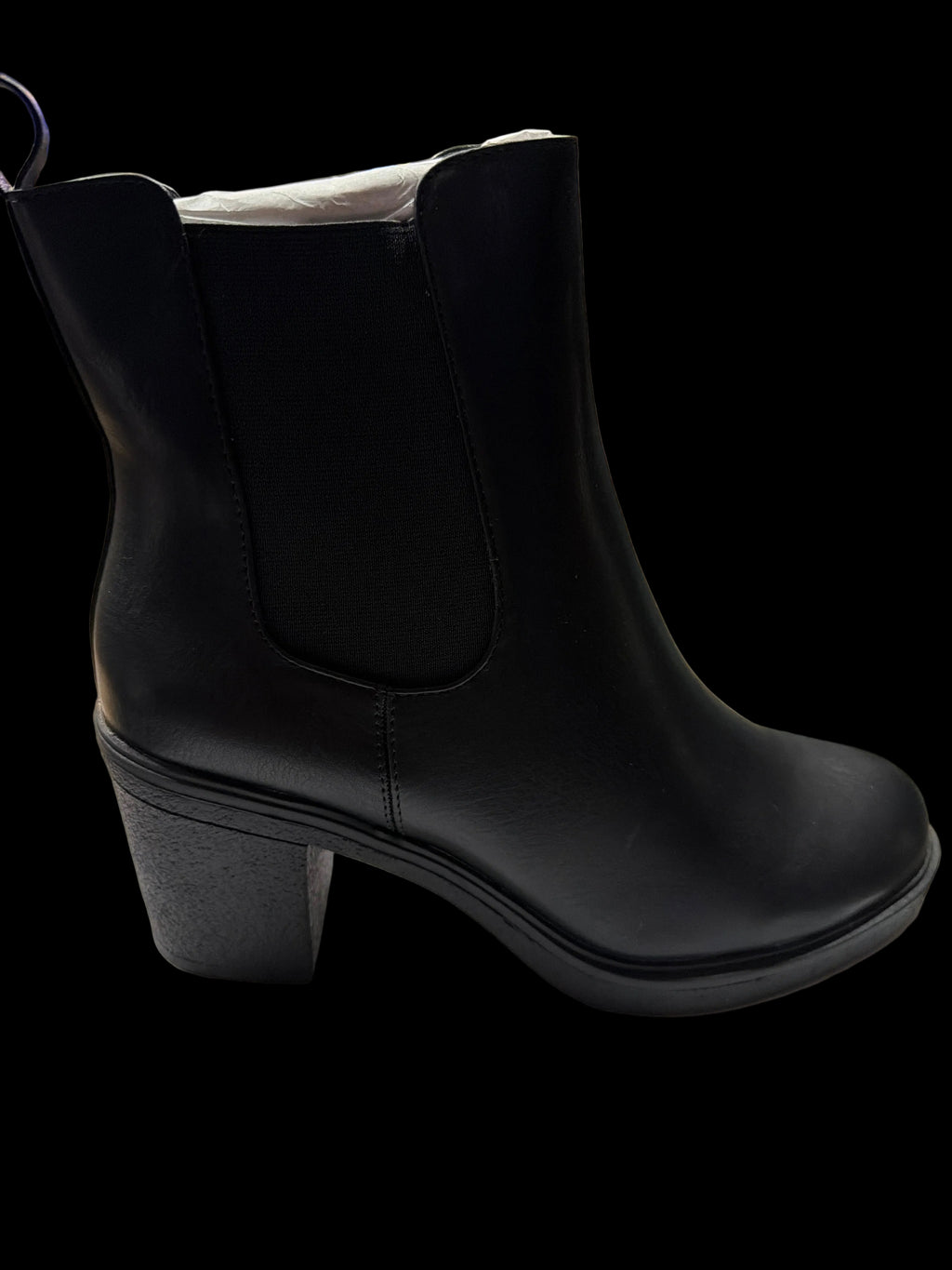 Women’s Black Block-Heel Chelsea Ankle Boots