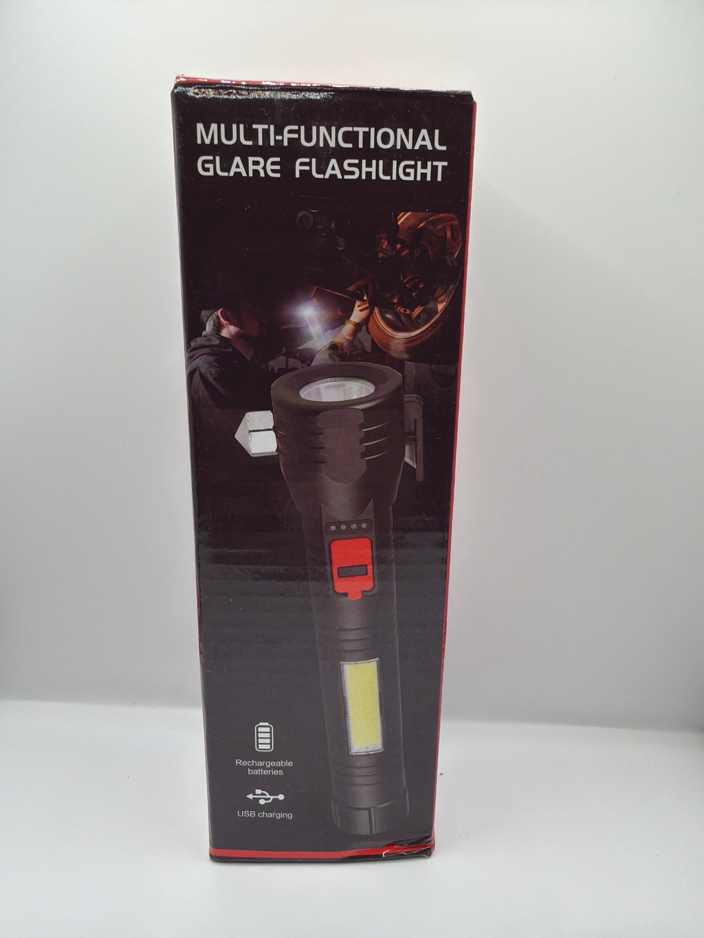 Multi-Functional Rechargeable LED Flashlight with Side Work Light