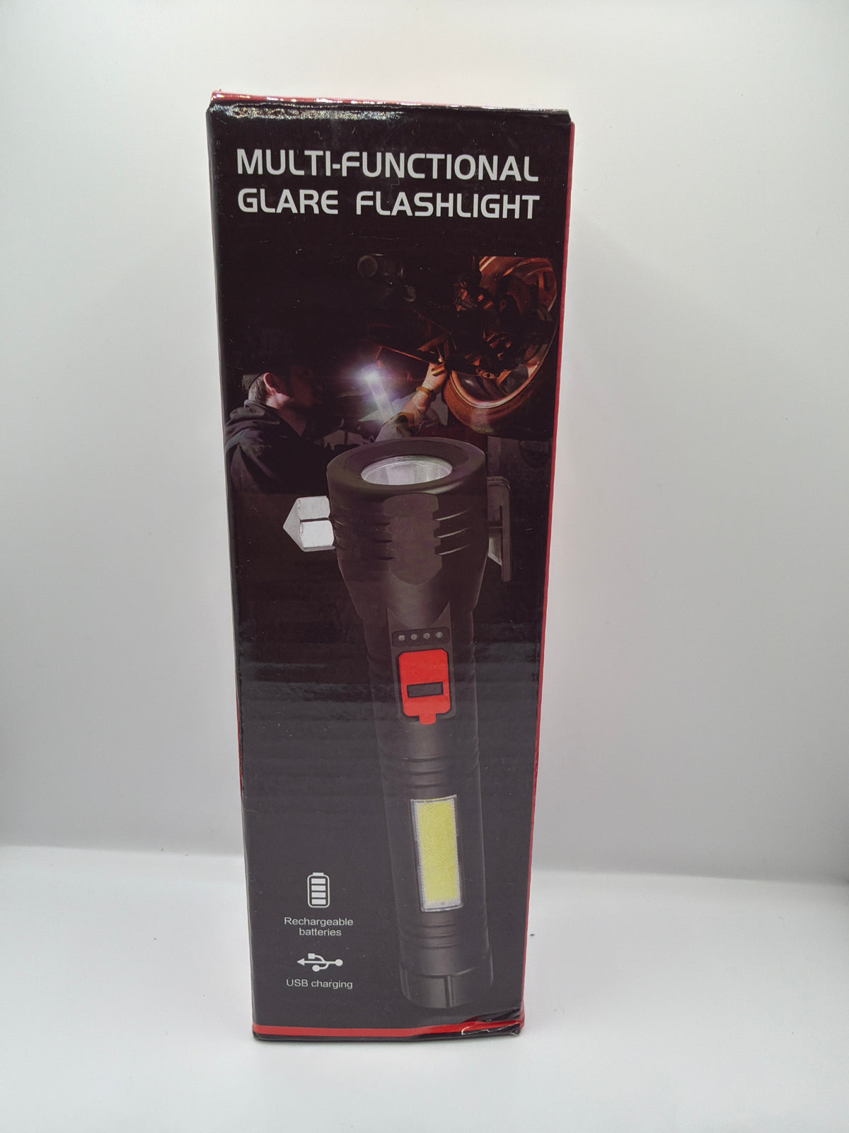 Multi-Functional Rechargeable LED Flashlight with Side Work Light