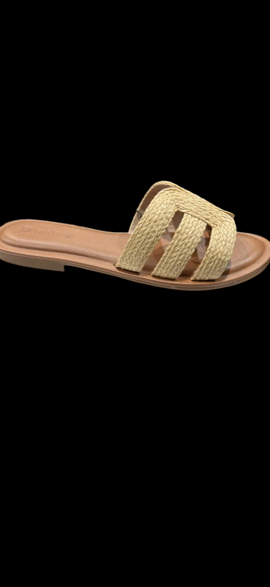 Women’s Natural Woven Slide Sandals – Tan