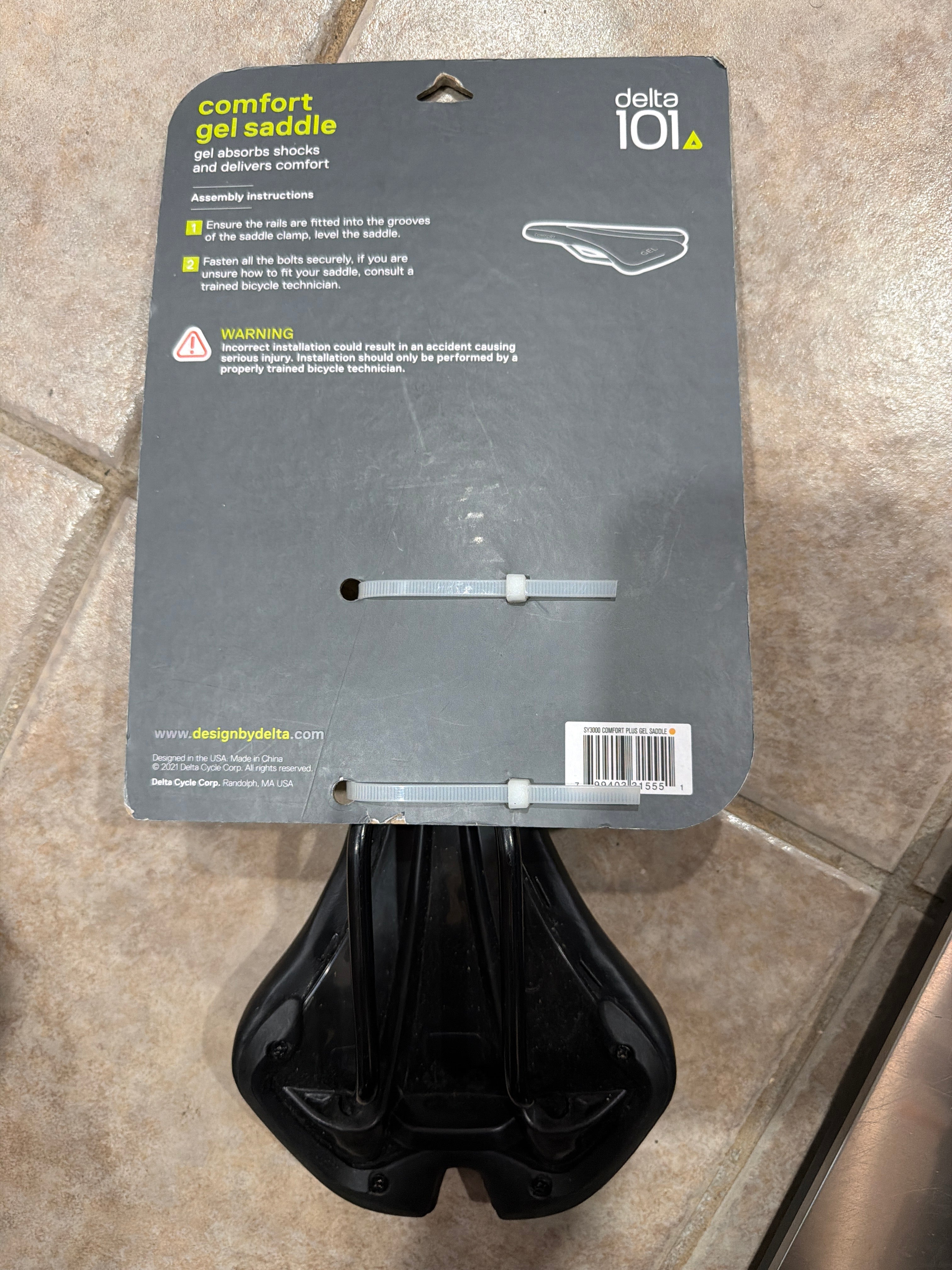 Delta Cycle Comfort Gel Bicycle Saddle – Black