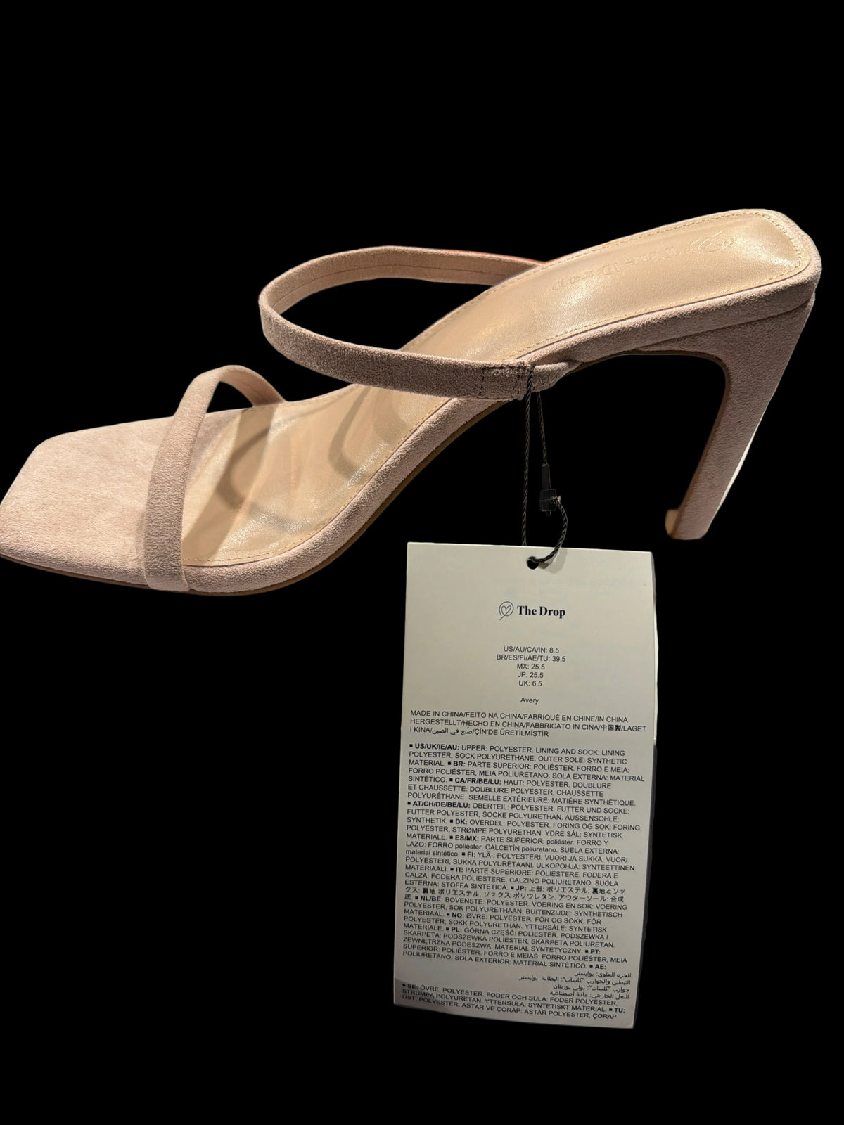 The Drop Avery Women’s Blush Double-Strap Heels – Size 8.5