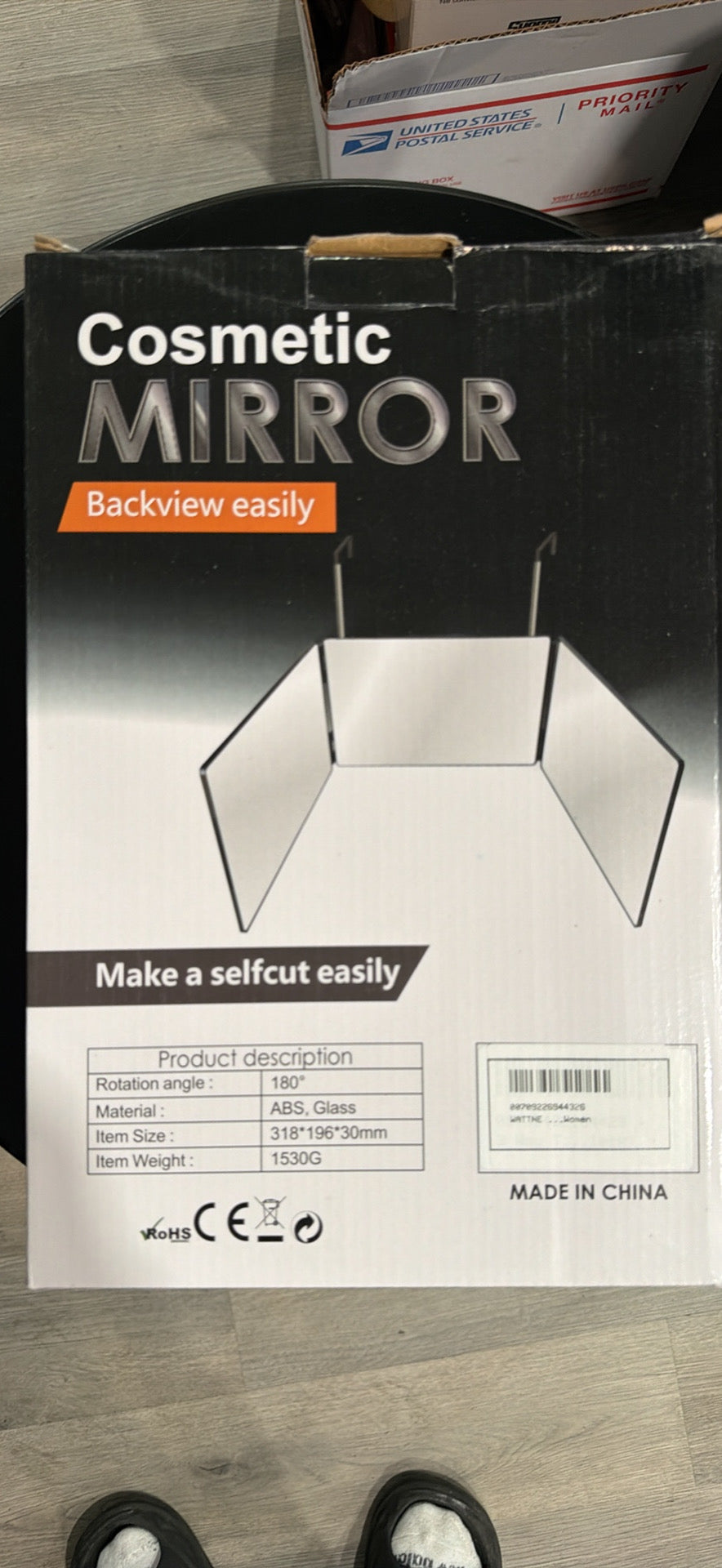 22-LED Three-Way Self-Haircut Mirror – Model CY-043-1