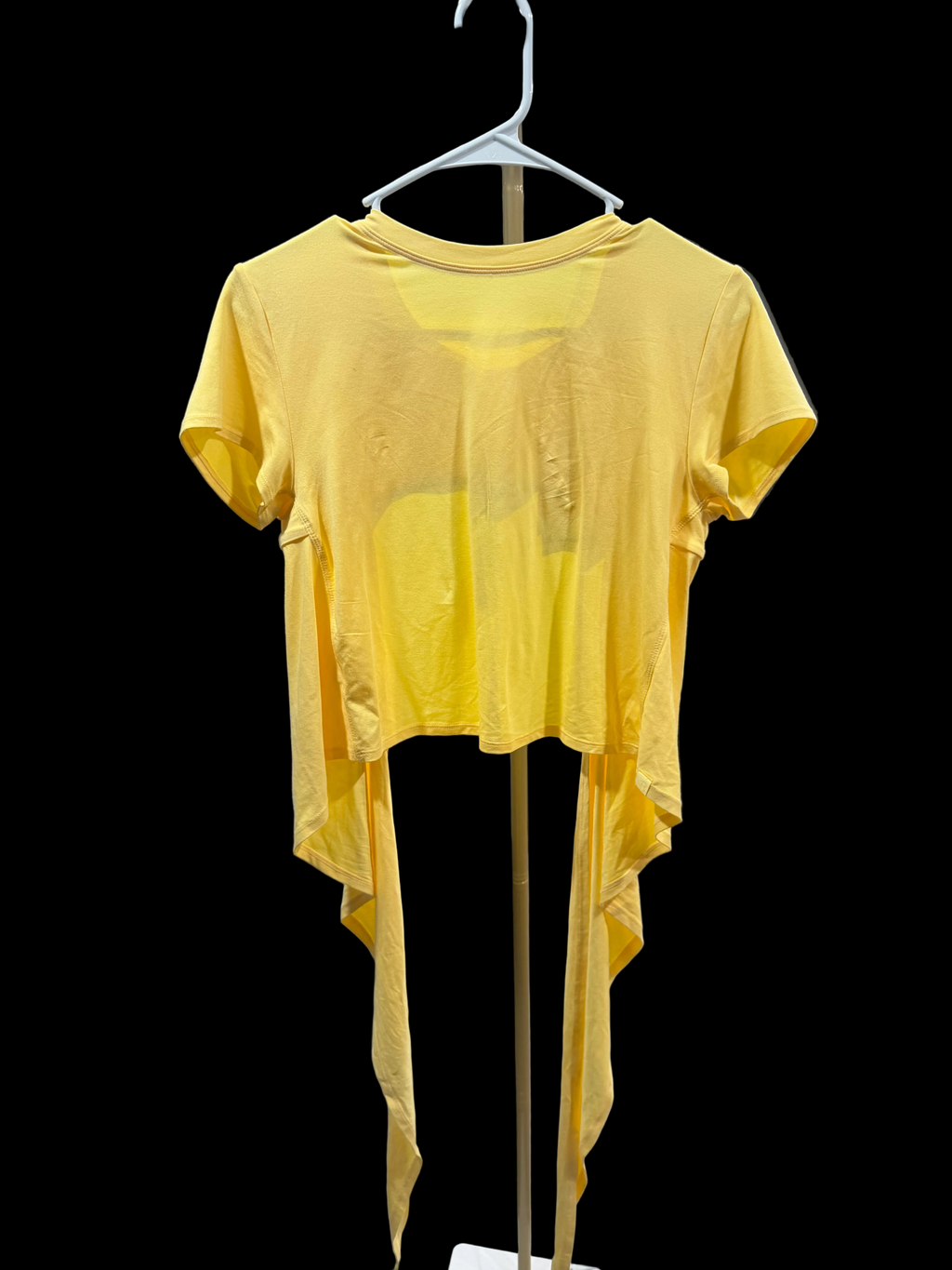 Women’s Yellow Reversible Bow-Back Short-Sleeve Top