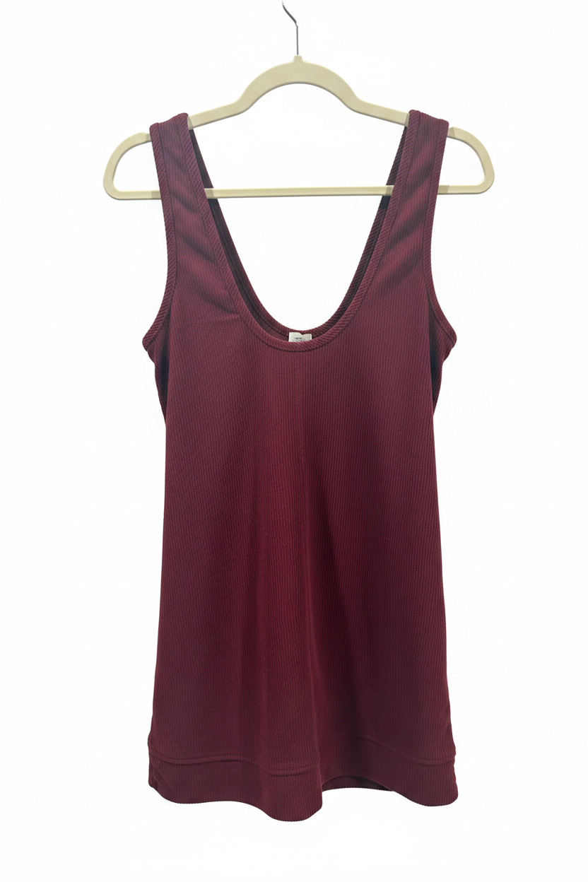 Women’s Burgundy Corduroy Sleeveless Romper with Pockets