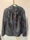 Pioneer Camp Black Sherpa Fleece Full-Zip Hooded Jacket