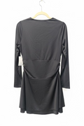Kaximil Women’s Black Square-Neck Ruched Long-Sleeve Mini Dress