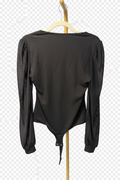 Women’s Black Square-Neck Long-Sleeve Bodysuit