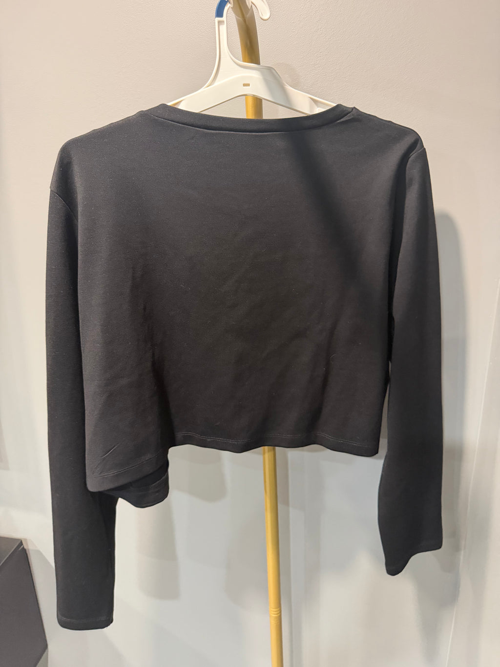 Women’s Black Cropped Open-Front Cardigan – Size XXL