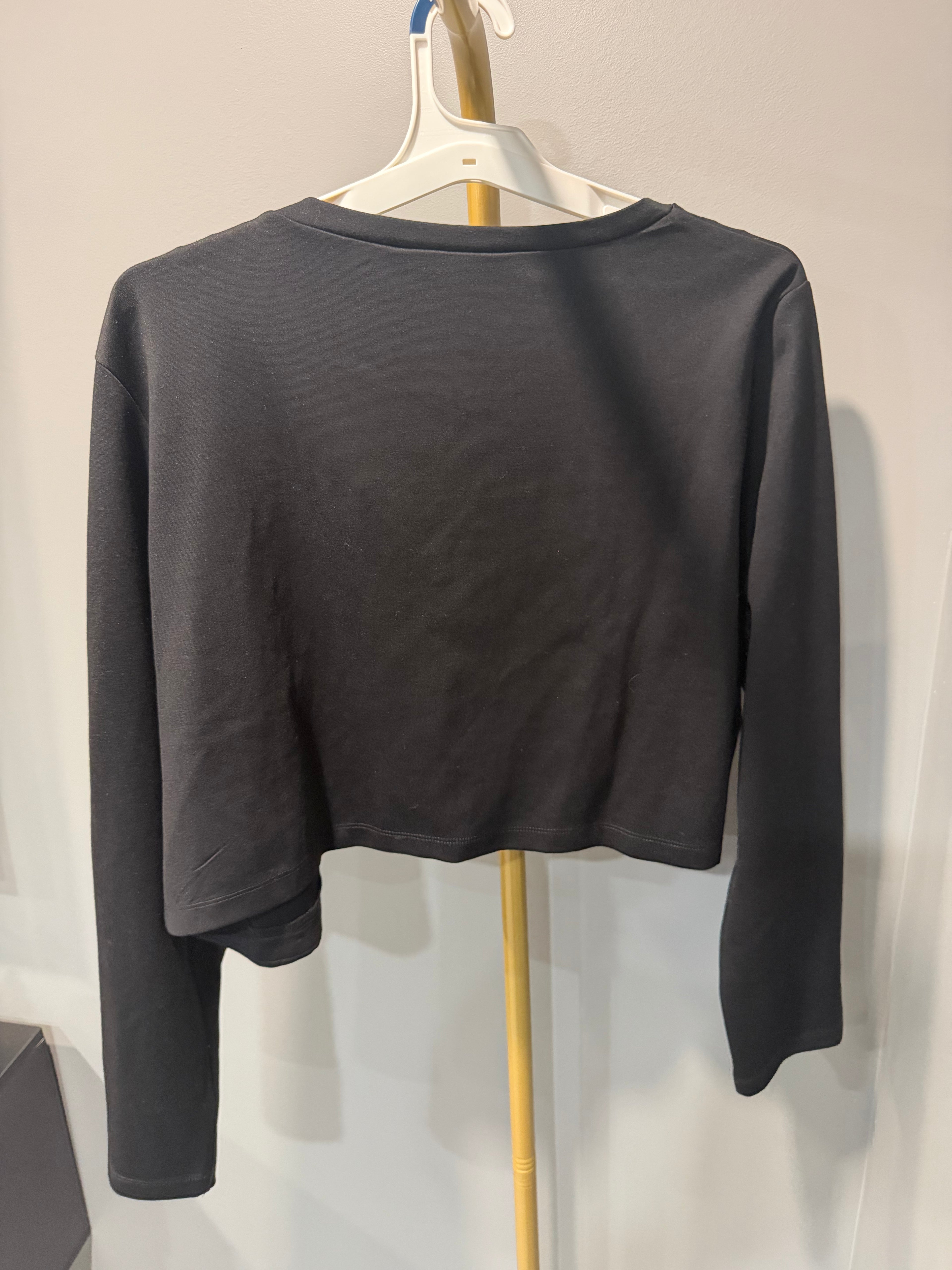 Women’s Black Cropped Open-Front Cardigan – Size XXL