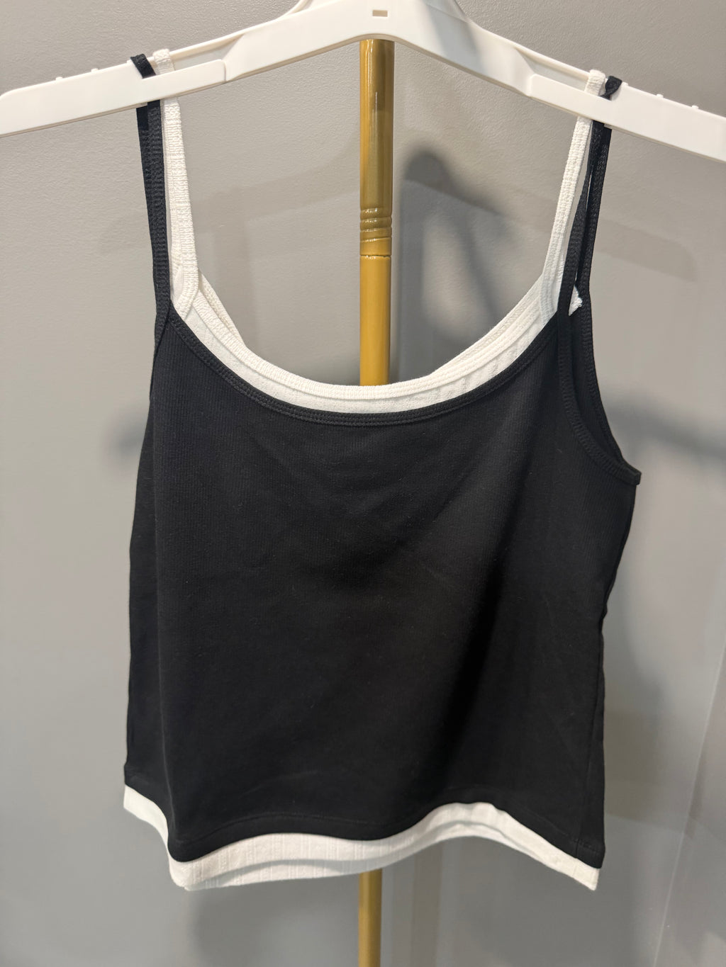 Women’s Black and White Layered Camisole Tank Top