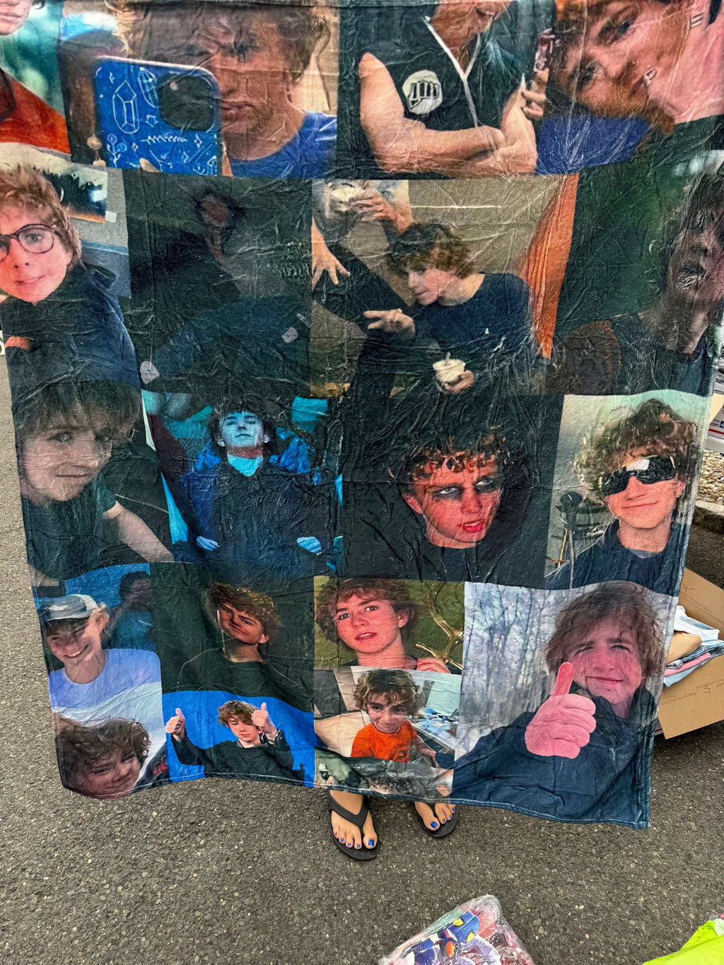 Walker Scobell Photo Collage Fleece Throw Blanket – Percy Jackson Fan Decor