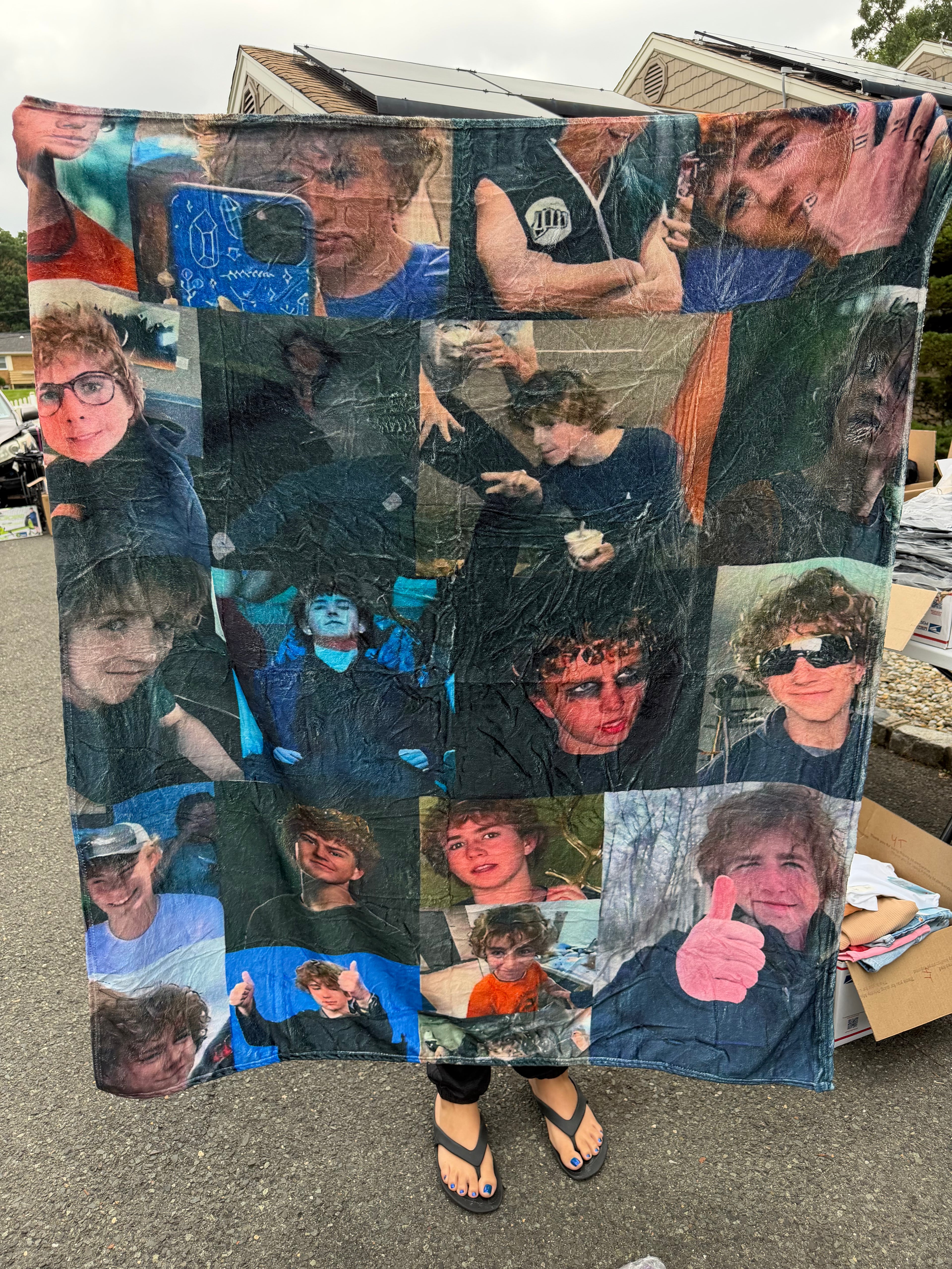 Walker Scobell Photo Collage Fleece Throw Blanket – Percy Jackson Fan Decor