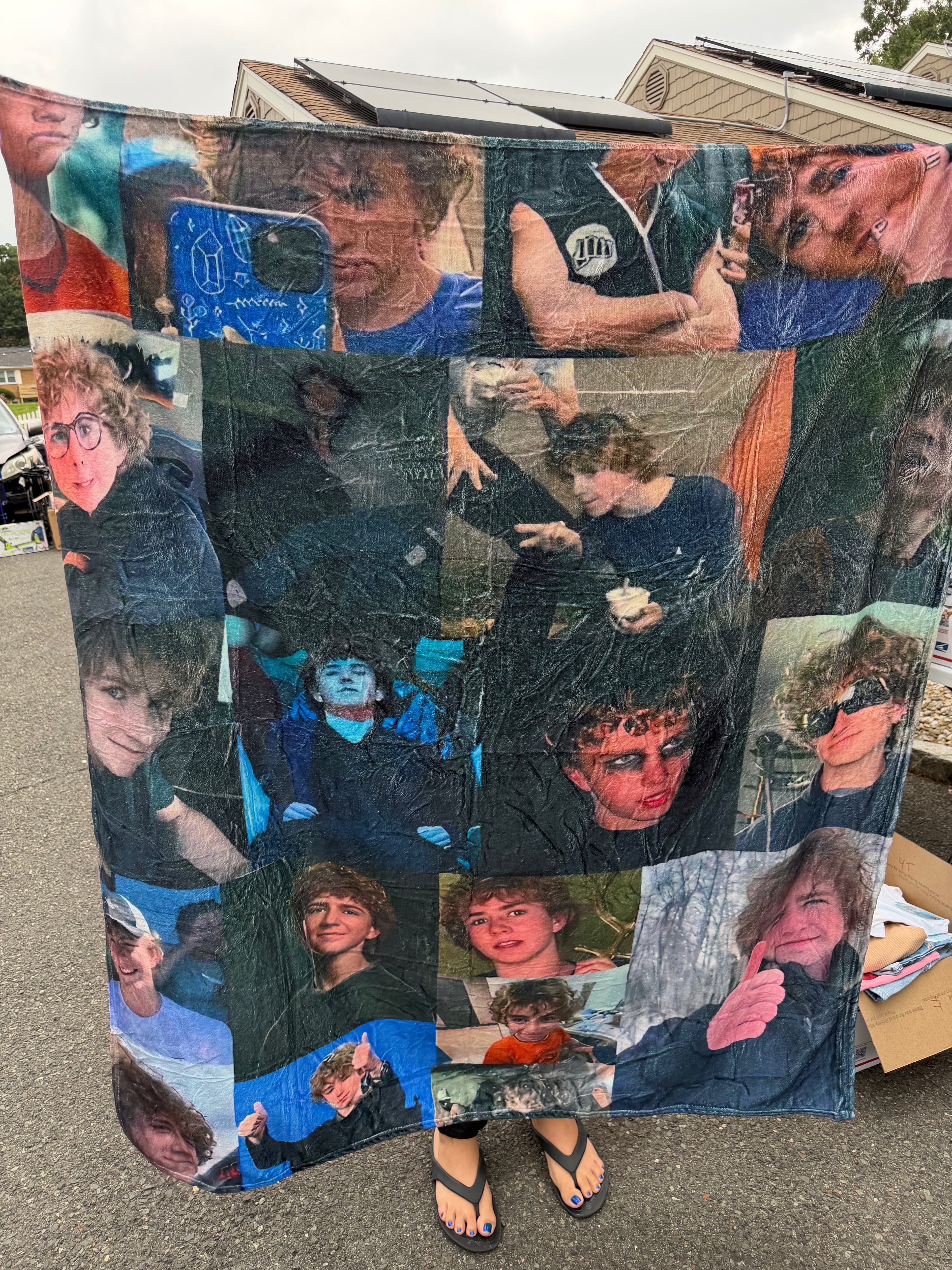 Walker Scobell Photo Collage Fleece Throw Blanket – Percy Jackson Fan Decor