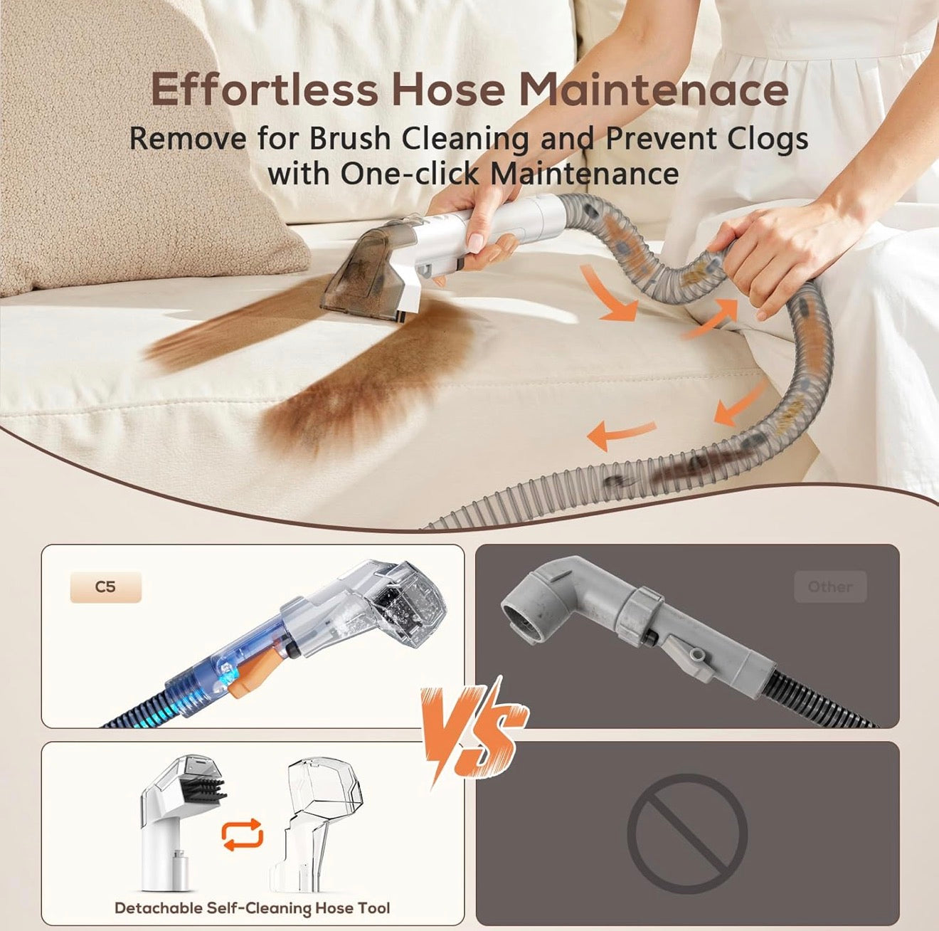 AILLTOPD C5 Portable Carpet and Upholstery Cleaner